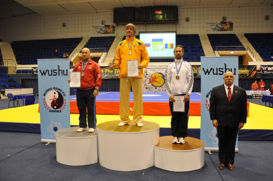 Vladimir Fedortsov. European Traditional Wushu Championship 2013. Bucharest Romania. 1st place, Bagua Dao style. Coach Mu Yuchun