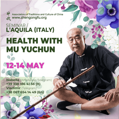 L'Aquila, Italy, Seminar, Health, Wellbeing, Master Mu Yuchun, 2023.
