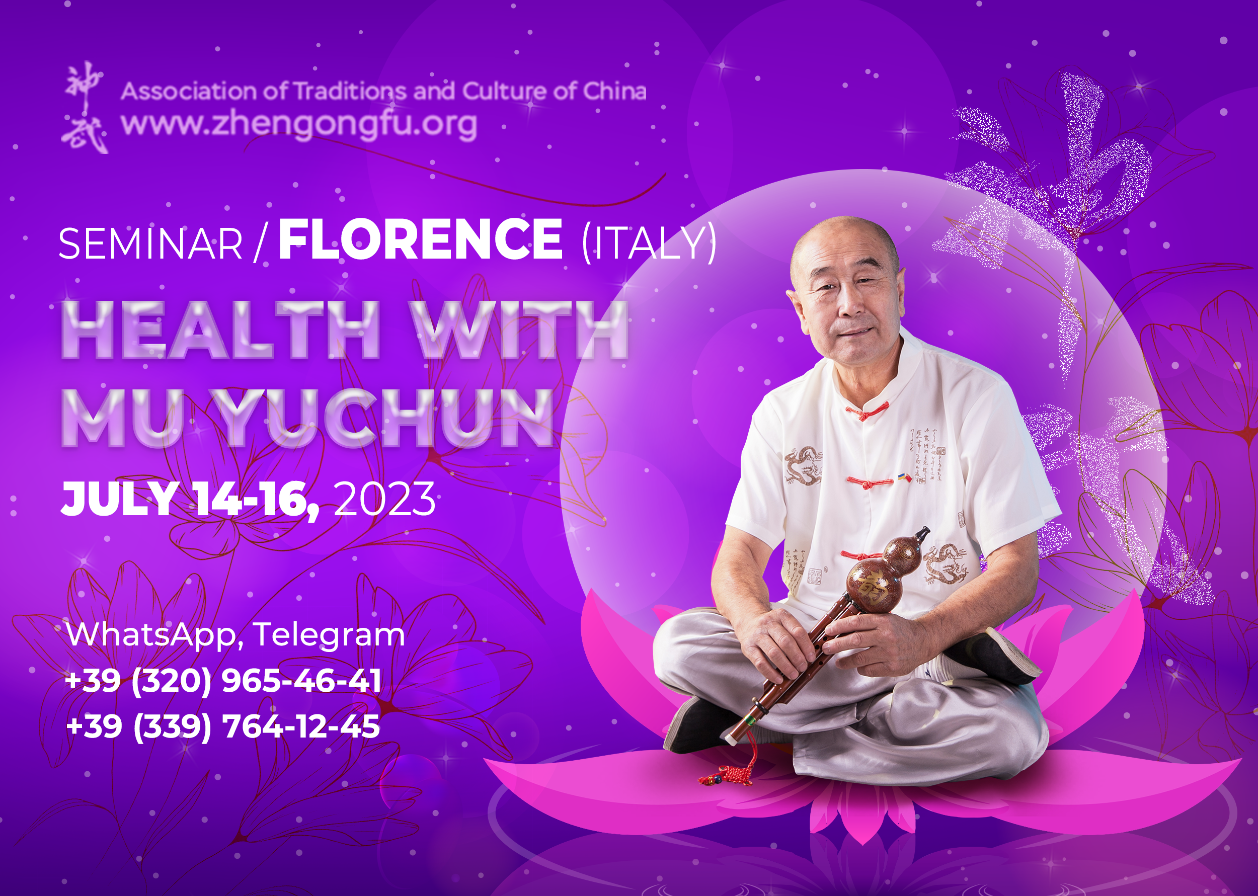 Florence, Italy, Seminar, Health, Wellbeing, Master Mu Yuchun, July, 2023.