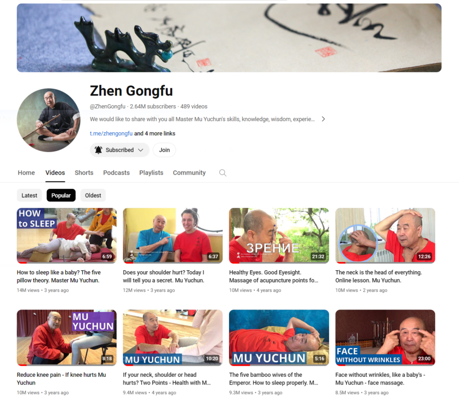 YouTube channel Zhen Gongfu