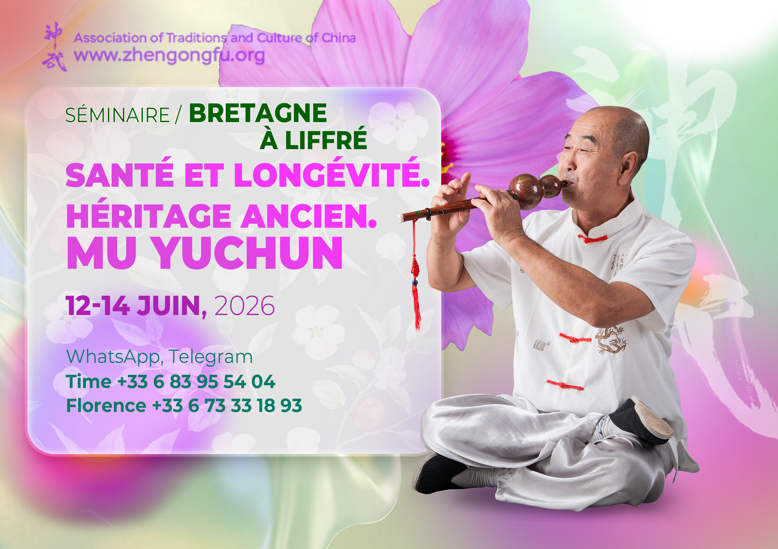 France, Bretagne, Séminaire, Santé, longévité, Héritage ancien, Mu Yuchun, Juin, 2026