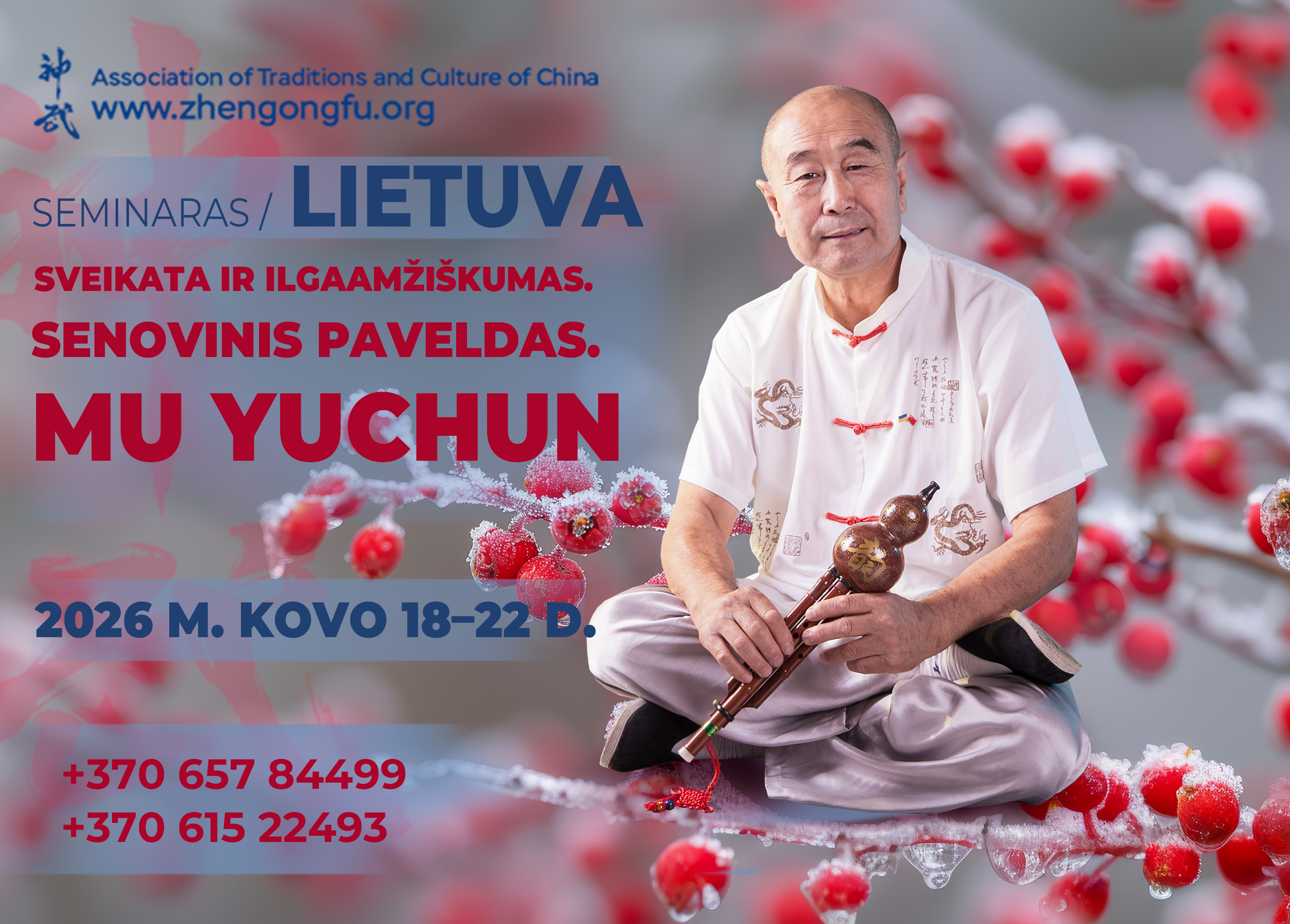 Lithuania, Seminar, Health, longevity, Ancient Heritage, Mu Yuchun, March, 2026.