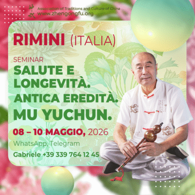 Rimini, Italia, Seminario, Salute, longevità, Antica eredità, Mu Yuchun, Maggio, 2026.