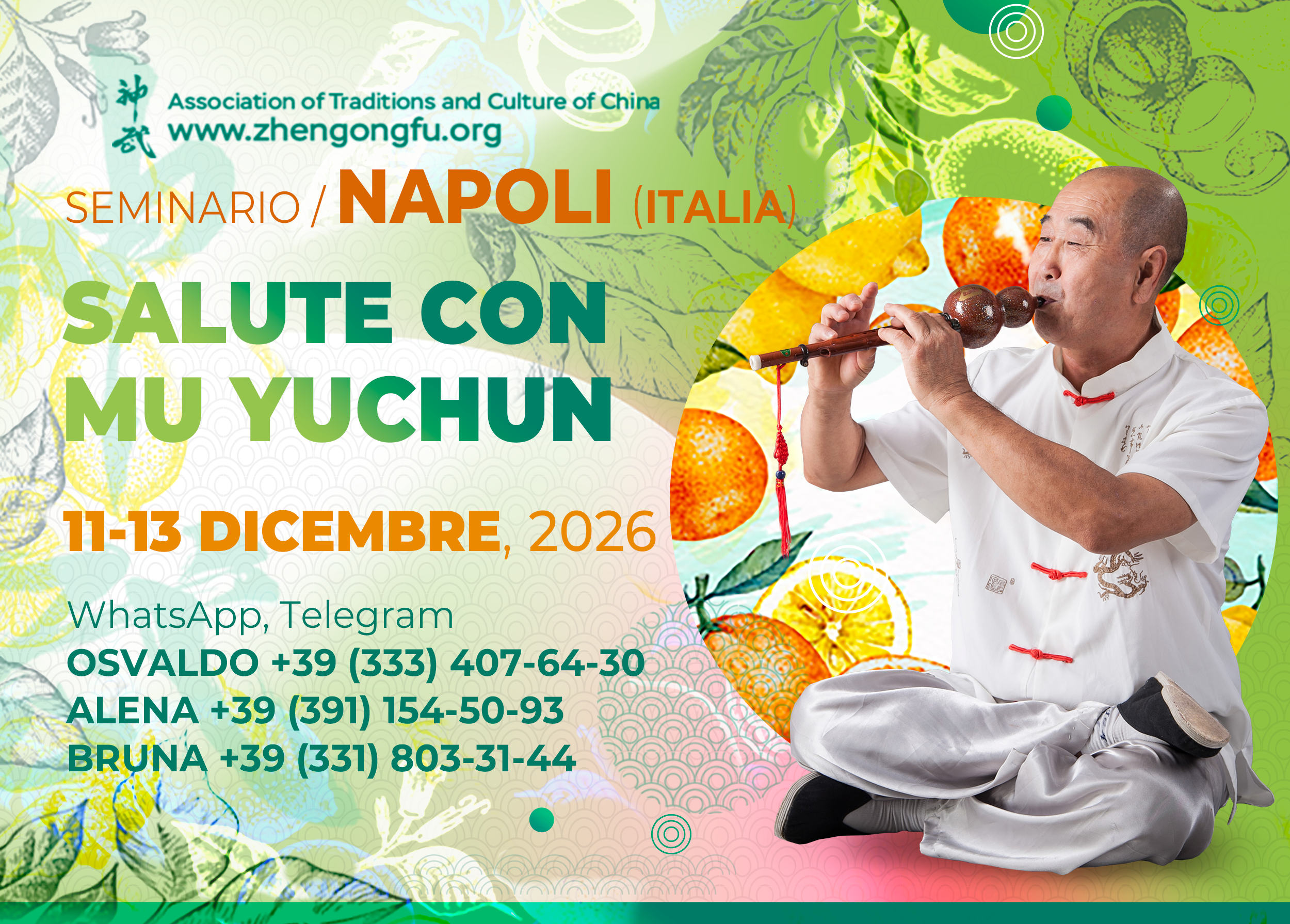 Naples, Italy, Seminar, Health, longevity, Ancient Heritage, Mu Yuchun, December, 2026